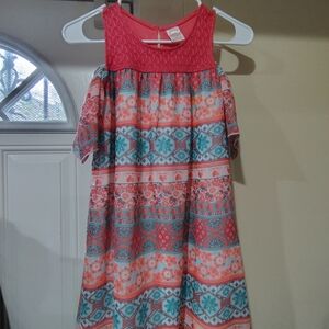 Wonder Nation Coral and Teal Kids Dress